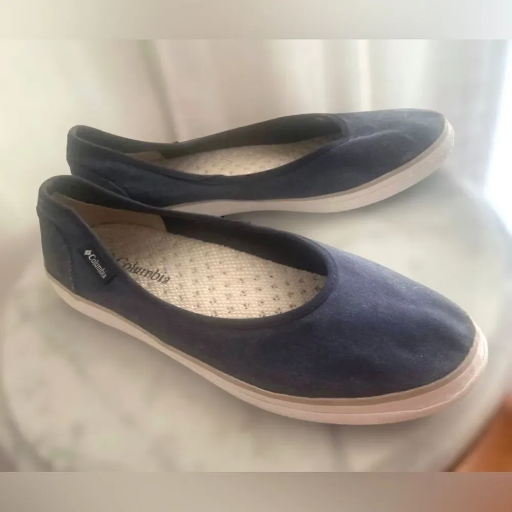 Columbia Crankbait Slip-ons Flats Boat Shoes Navy Denim Size 9.5